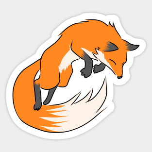 Jumping fox Sticker